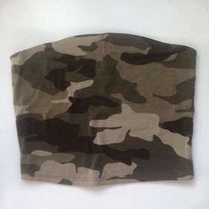 Garage Camo Print Cropped Tube Top